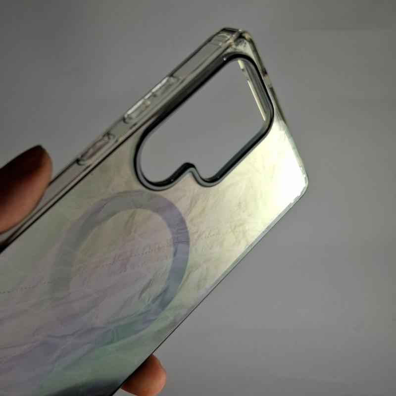 کاور Galaxy S25 Ultra متالیک هولوگرامی مگسیف ساپورت سامسونگ گلگسی s 25 اولترا