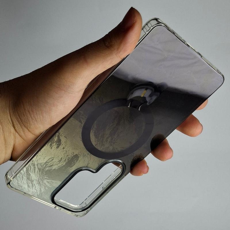 کاور Galaxy S25 Ultra متالیک هولوگرامی مگسیف ساپورت سامسونگ گلگسی s 25 اولترا