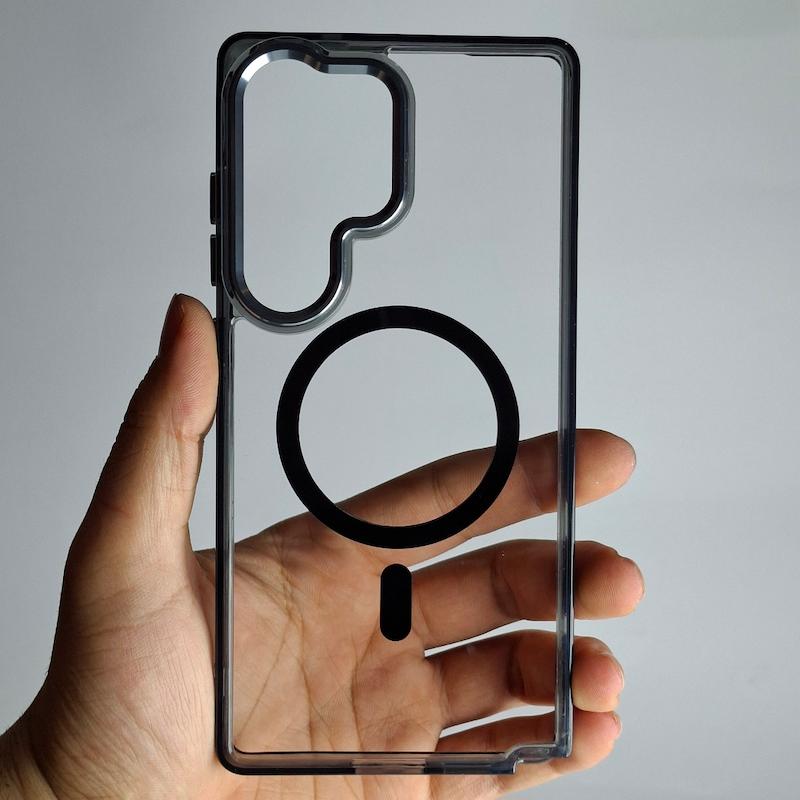 کاور Galaxy S25 Ultra شفاف دوی متال مگسیف ساپورت سامسونگ گلگسی s 25 اولترا
