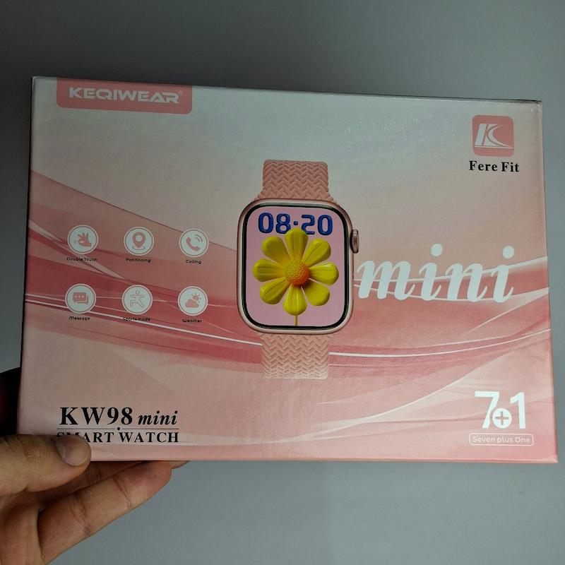 ساعت هوشمند KW98 mini کوییر به همراه ۷ بند سیلیکونی سری اولترا