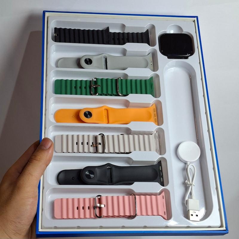 ساعت هوشمند ws - X11 ویزمی به همراه ۷ بند سیلیکونی سری ۱۰