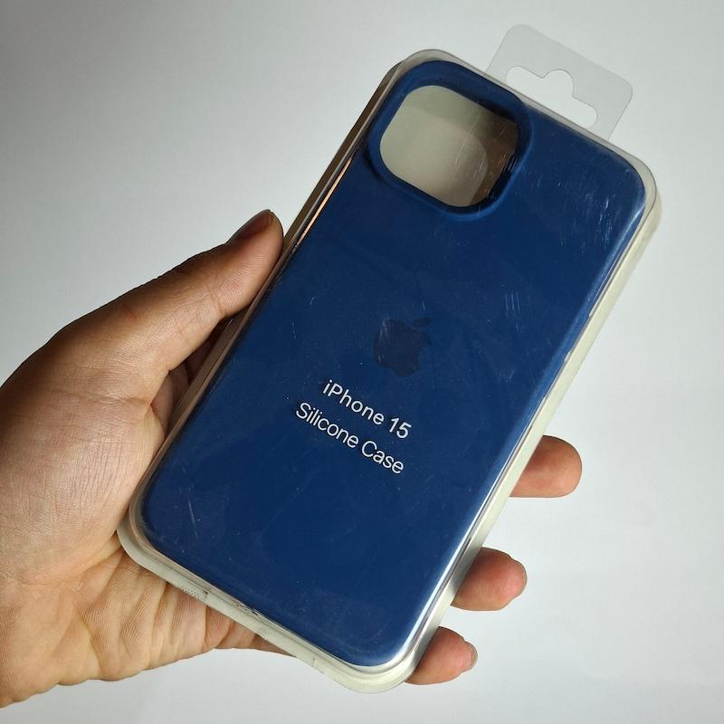 کاور IPhone 15 سیلیکونی اورجینال پاک کنی اپل آیفون ۱۵