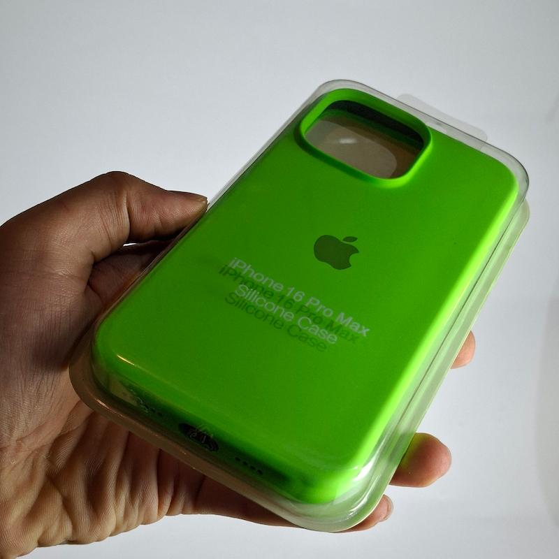 کاور IPhone 16 Pro Max سیلیکونی اورجینال پاک کنی اپل آیفون ۱۶ پرو مکس