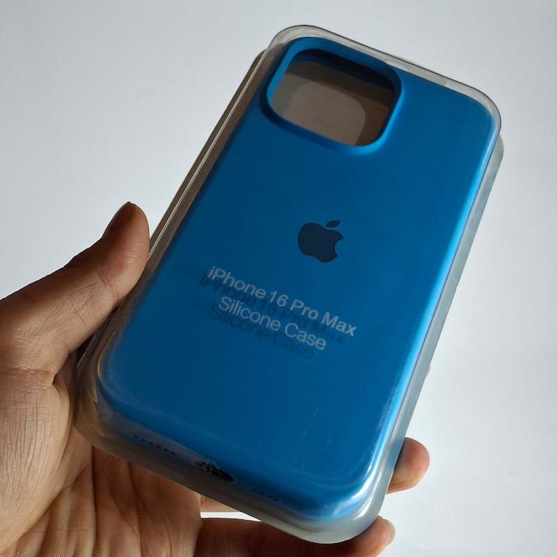کاور IPhone 16 Pro Max سیلیکونی اورجینال پاک کنی اپل آیفون ۱۶ پرو مکس