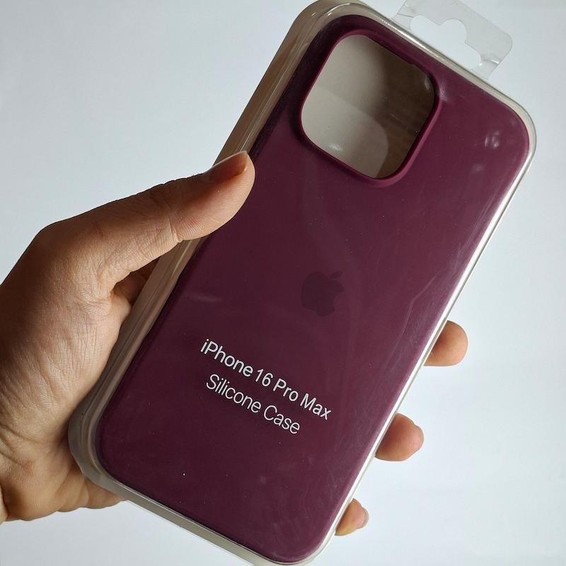 کاور IPhone 16 Pro Max سیلیکونی اورجینال پاک کنی اپل آیفون ۱۶ پرو مکس
