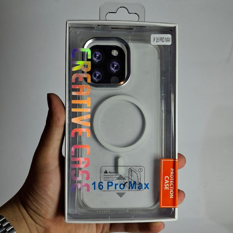 کاور IPhone 16 Pro Max شفاف متال مگسیف ساپورت اپل‌ آیفون ۱۶ پرو مکس 
