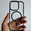 کاور IPhone 16 Pro شفاف دودی متال مگسیف ساپورت اپل‌ آیفون ۱۶ پرو