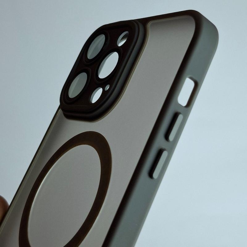 کاور IPhone 14 Pro Max دور سیلیکونی مات لنز دار مگسیف ساپورت اپل آیفون ۱۴ پرو مکس