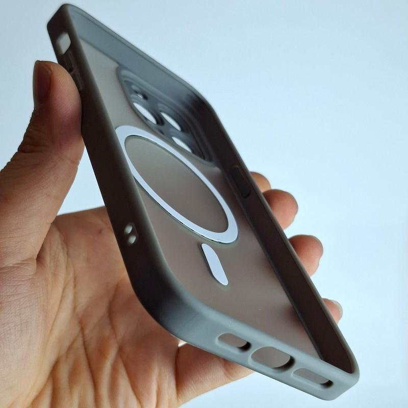 کاور IPhone 14 Pro Max دور سیلیکونی مات لنز دار مگسیف ساپورت اپل آیفون ۱۴ پرو مکس