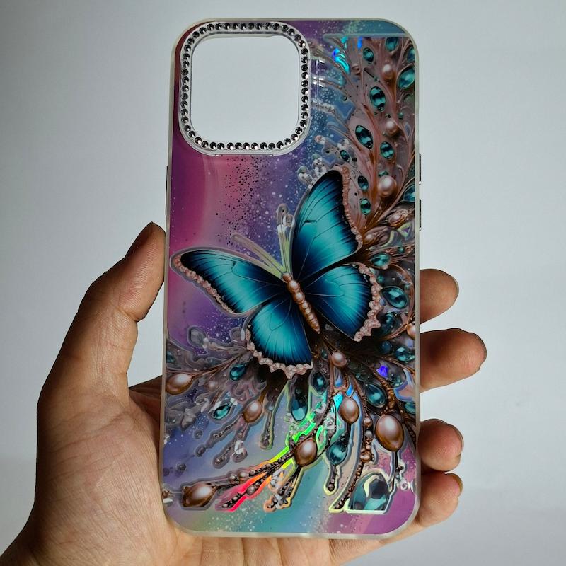 کاور IPhone 16 Pro Max پروانه هولوگرامی فانتزی اپل آیفون ۱۶ پرو مکس