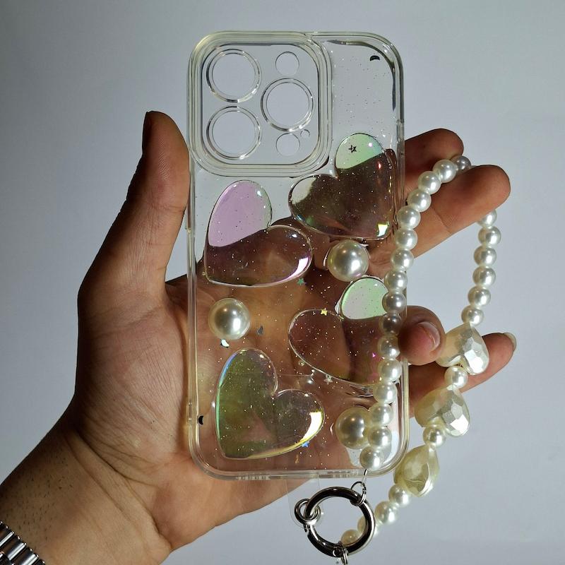 کاور IPhone 15 Pro قلبی هولوگرامی با آویز اپل آیفون ۱۵ پرو