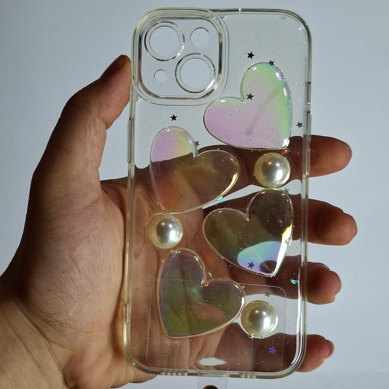 کاور IPhone 15 قلبی هولوگرامی با آویز اپل آیفون ۱۵