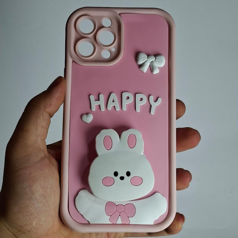 کاور IPhone 12 Pro Max عروسکی پاپ سوکت هپی سفید اپل آیفون ۱۲ پرو مکس
