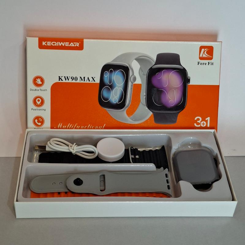 ساعت هوشمند KW90 Max کوییر به همراه ۳ بند سیلیکونی سری ۱۰