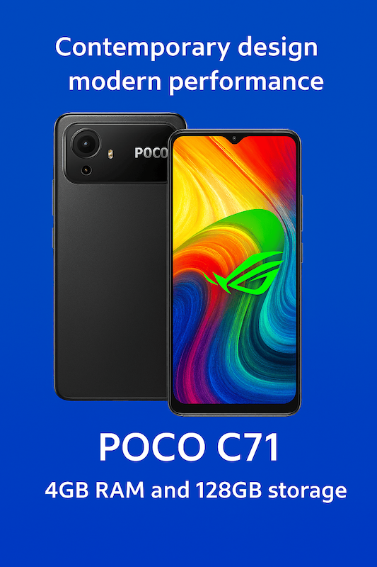 گوشی موبایل شیائومی POCO C71 ظرفیت 128 گیگابایت و رم 4 گیگابایت