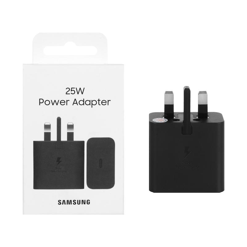 شارژر دیواری اصلی سامسونگ ۲۵ وات مدل T2510 | سه پین | فست شارژ و PD | مشکی | گارانتی DST + بیمه‌