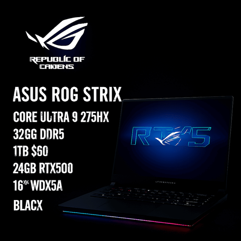 لپ‌تاپ گیمینگ ASUS ROG Strix G635LX-S5031 | Core Ultra 9 275HX | RTX 5090 | 32GB DDR5 | 1TB SSD | 16 اینچ WQXGA | مشکی
