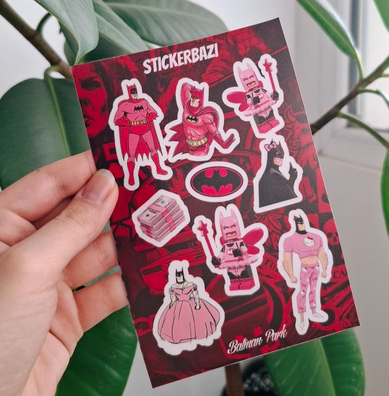 استیکر بتمن صورتی