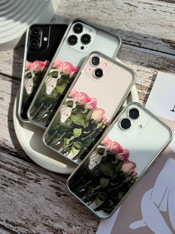 قاب گل رز صورتی 🌷آیفون