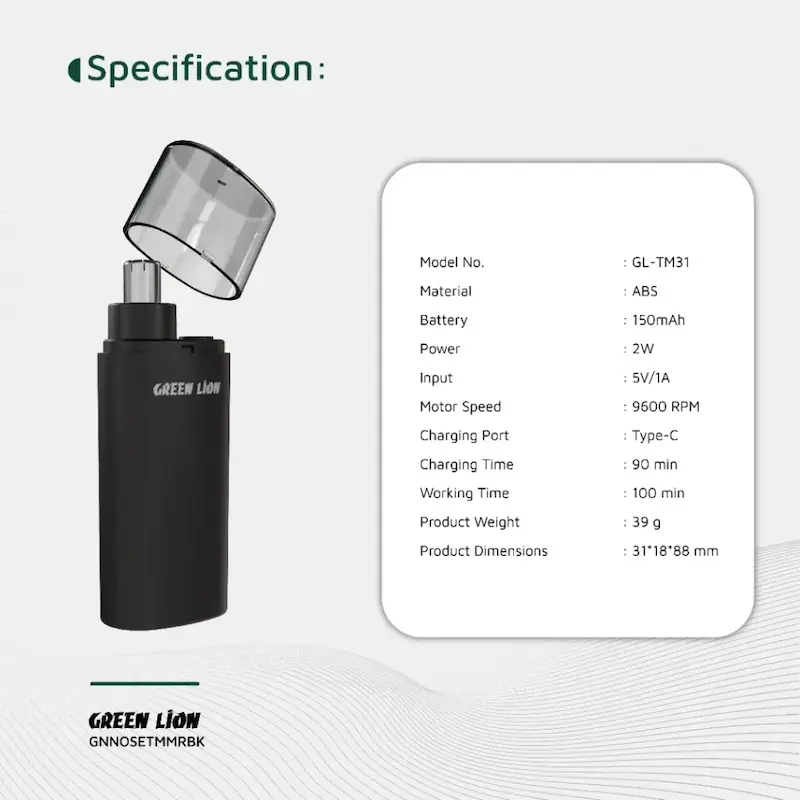 ماشین اصلاح موی بینی و گوش گرین لاین GL-TM31