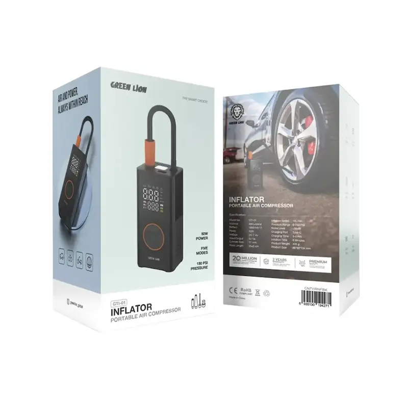 کمپرسور و پمپ باد گرین لاین مدل Green Lion GTI-01 Inflator 3600mAh Portable Air Compressor | GTI-01
