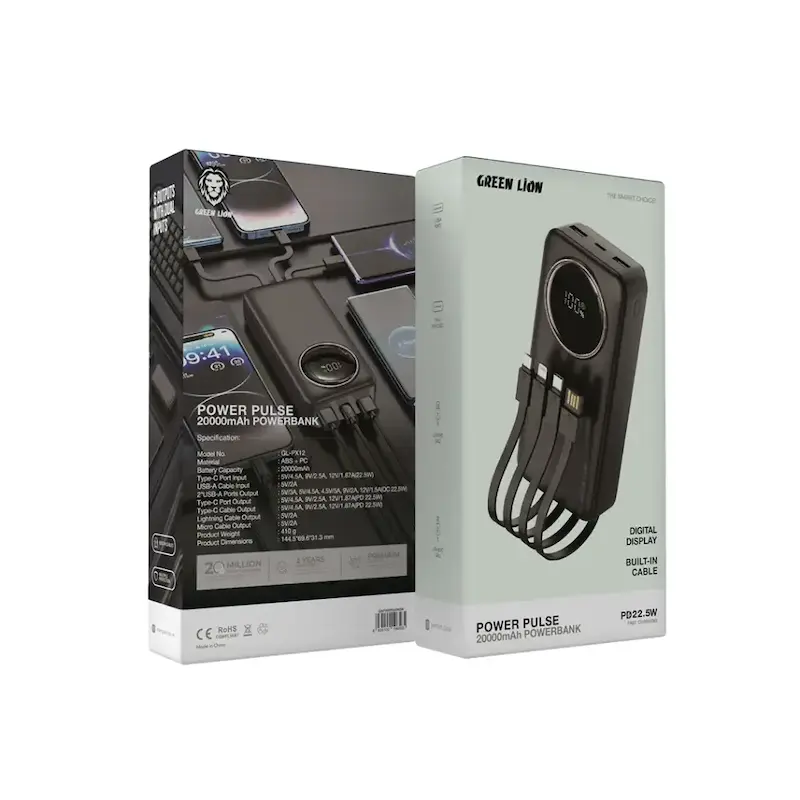  پاوربانک گرین مدل Power Pulse 20000MA