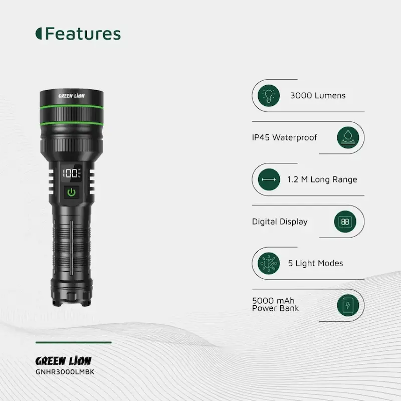 چراغ قوه هایپر پرو گرین لاین Green Lion Hyper Ray Pro LED Torch