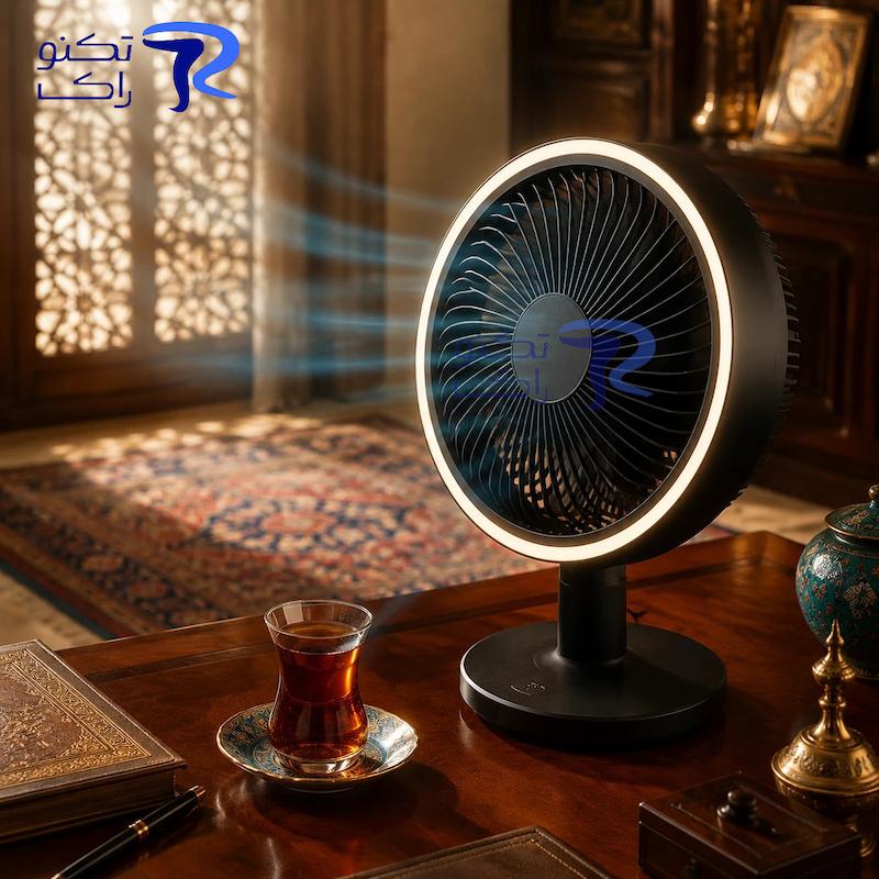 پنکه رومیزی ثابت با رینگ لایت