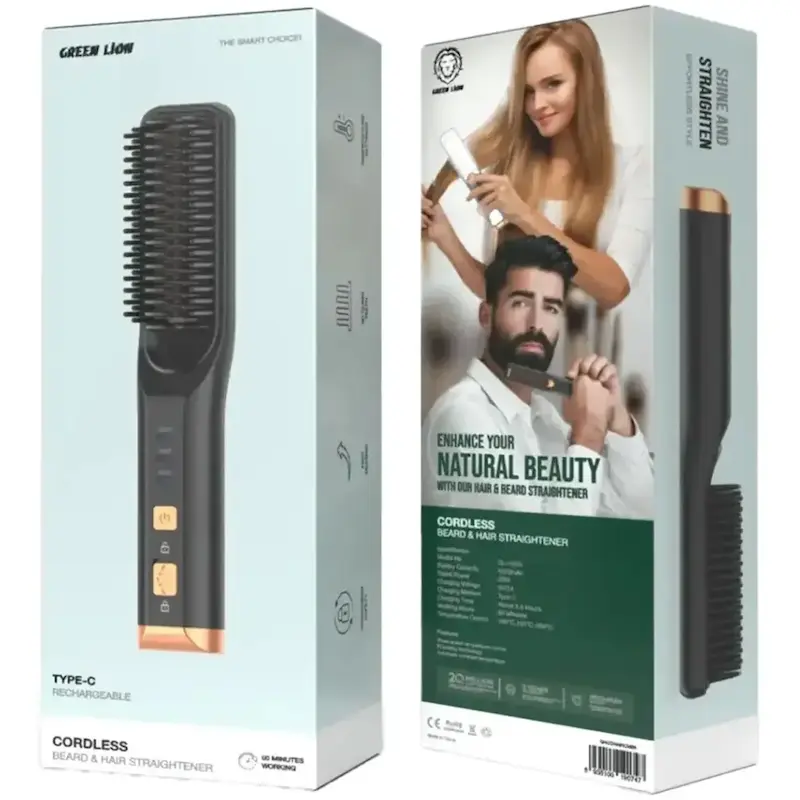 برس حرارتی مو و ریش Green Lion مدل GNOBLTRMBK