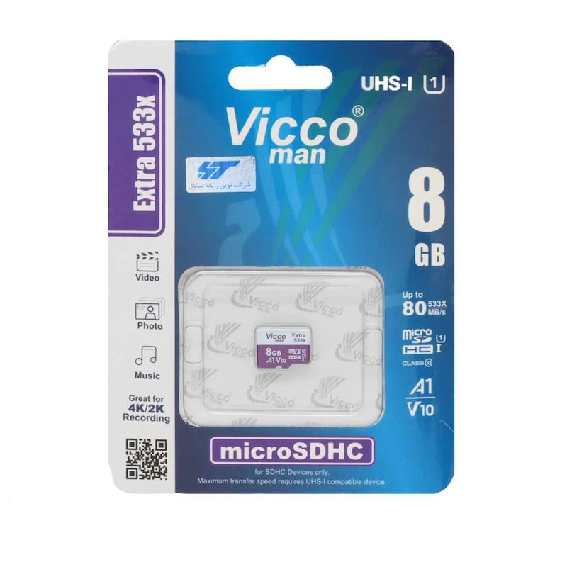 کارت حافظه microSDHC ویکو من مدل Extre 533X کلاس 10 استاندارد UHS-I U1 سرعت80MBpsظرفیت 8 گیگابایت