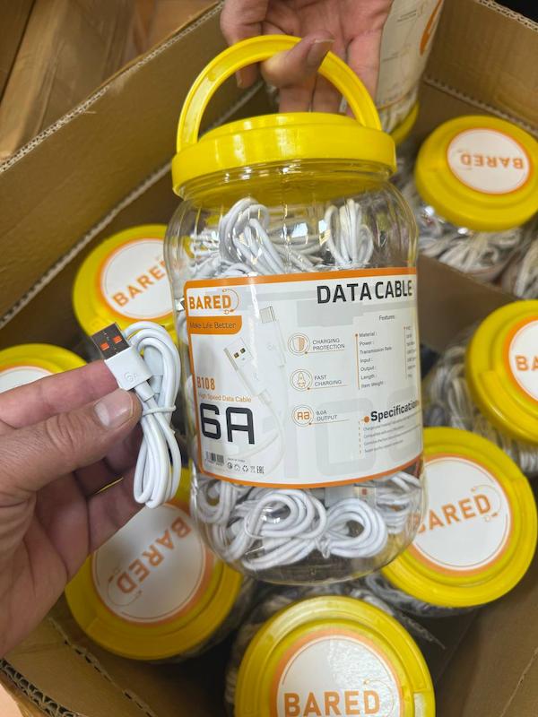 کابل شارژ تایپ سی TYPE-C مدل BARED فست شارژ فله بدون پک 