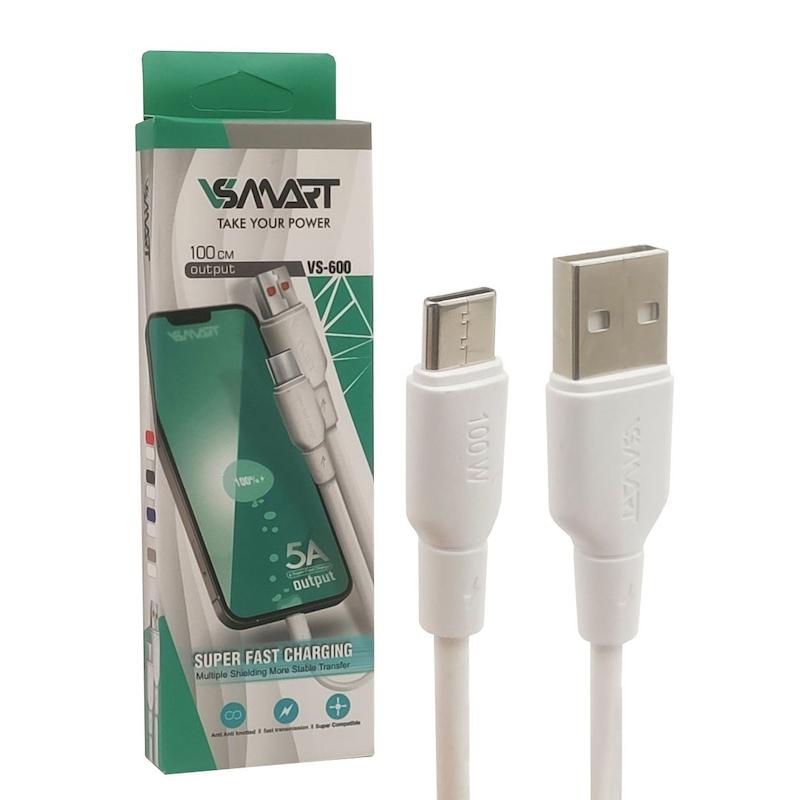 کابل شارژر تایپ سی TYPE-C وی اسمارت  فست شارژر کیفیت سیم عالی دارای انتقال دیتا 