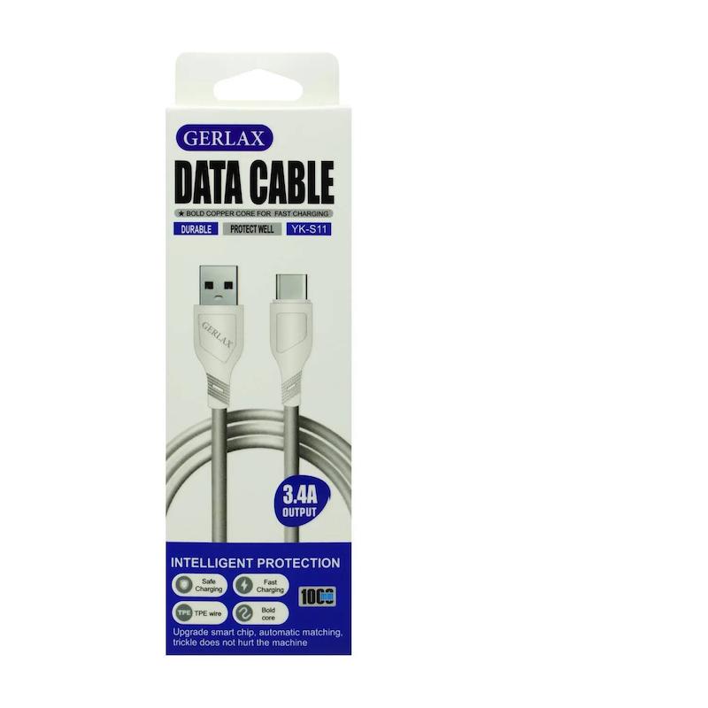 کابل تایپ سی TYPE-C GERLAX فست شارژ 3.4A