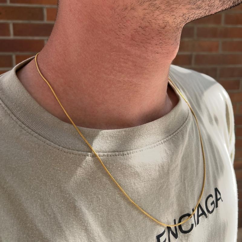 گردنبند ماری لوله ای مردانه ۵۵ سانت