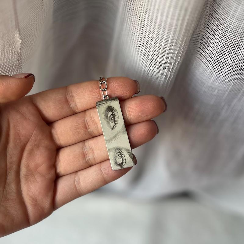 جاکلیدی مستطیل حکاکی چشم 