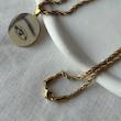 گردنبند دایره حکاکی چشم همراه زنجیر طنابی