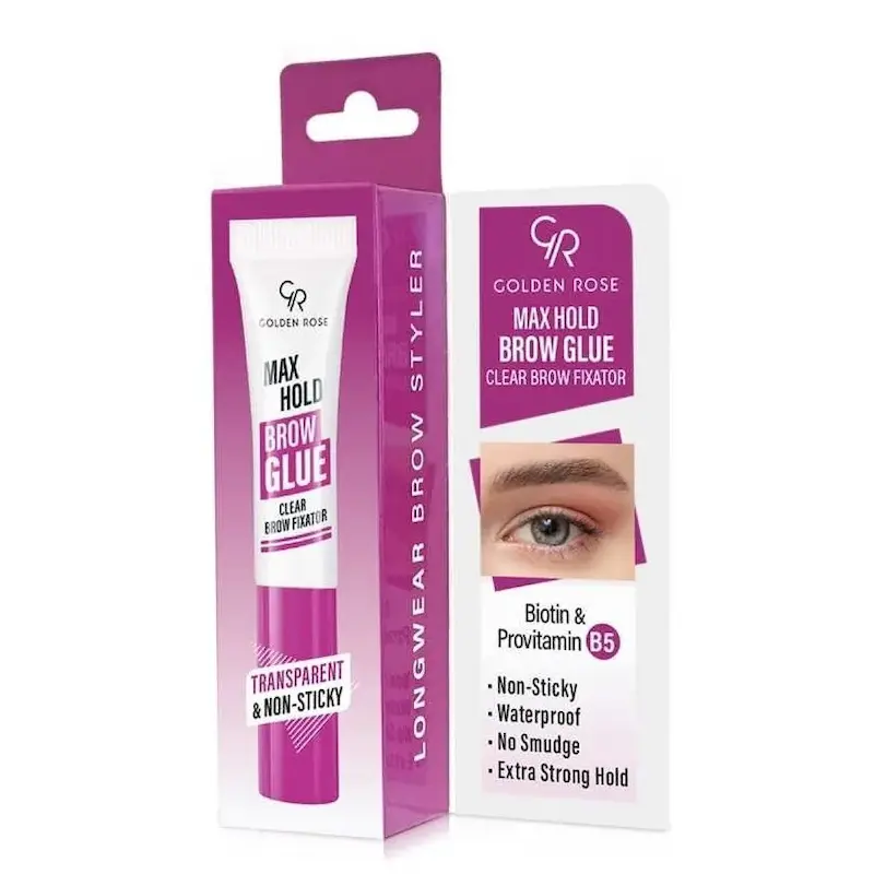چسب ابرو گلدن رز مدل Max Hold Brow Glue بی‌رنگ | Golden Rose Brow Glue