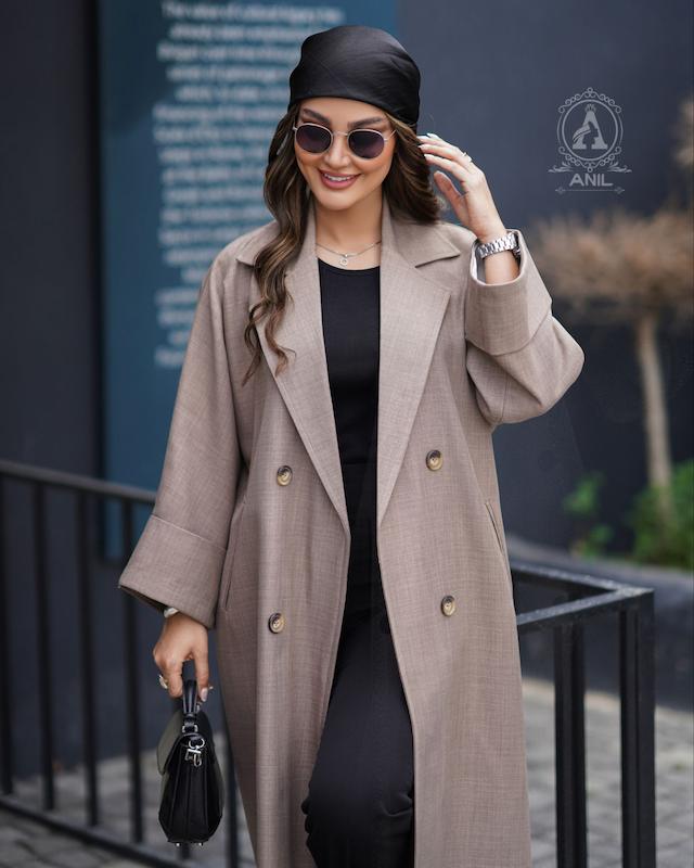 مانتو یقه انگلیسی پشت پاگن کد945