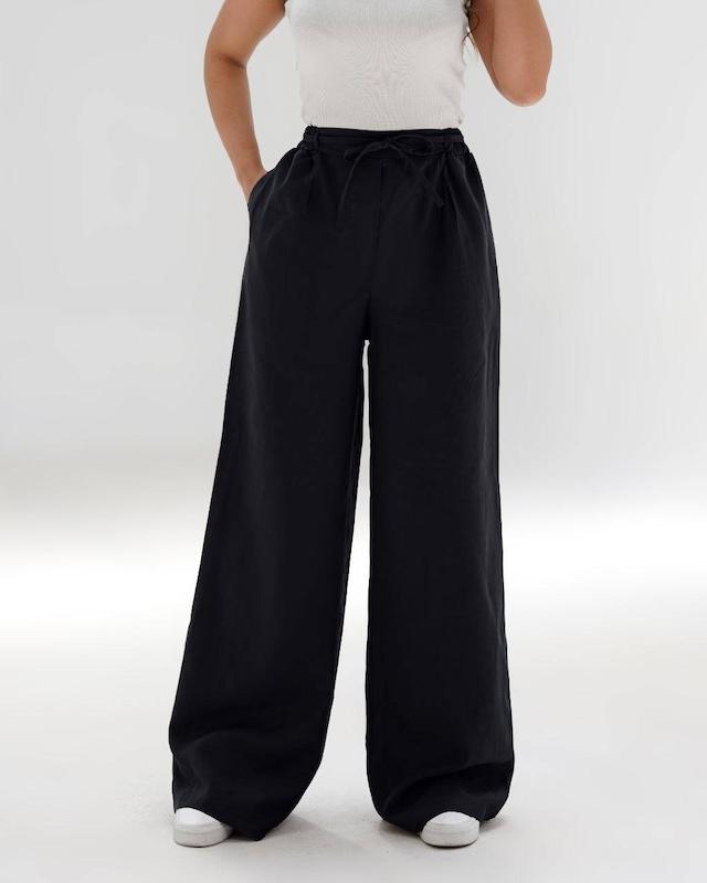 شلوار بگ سیلک کمر پیله مدل تابان
