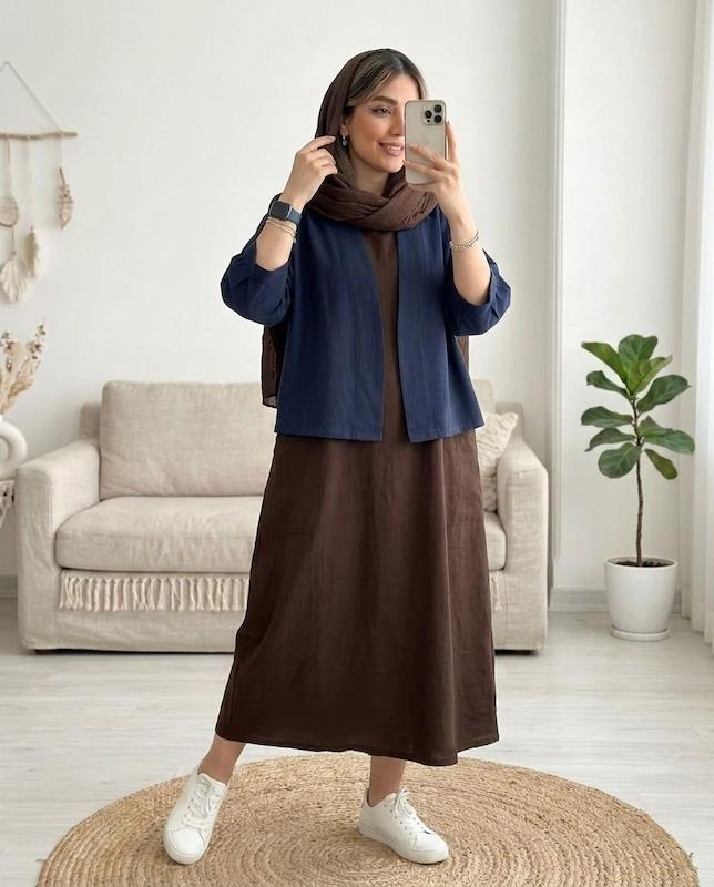 ست کت سارافون الیاف طبیعی 