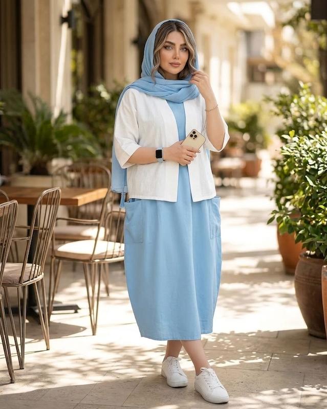 ست کت سارافون الیاف طبیعی 