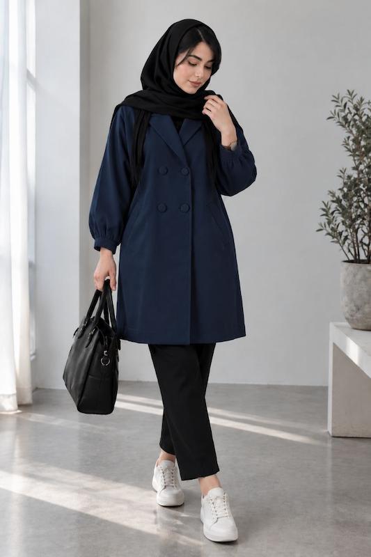 مانتو دانشجویی اداری زنانه مدل ژینا