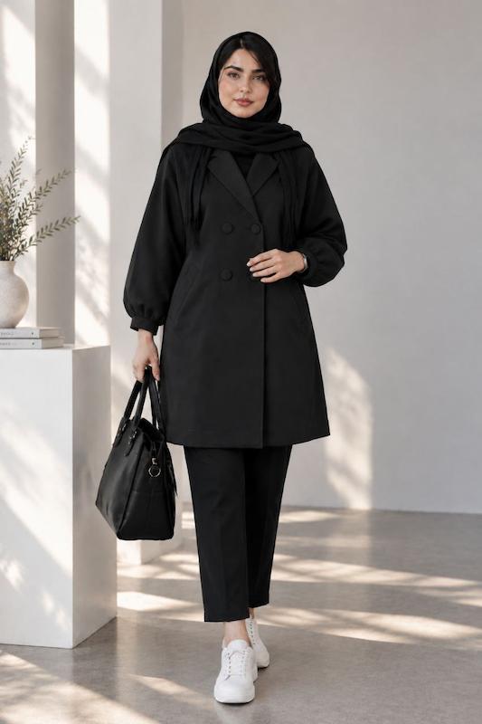 مانتو دانشجویی اداری زنانه مدل ژینا