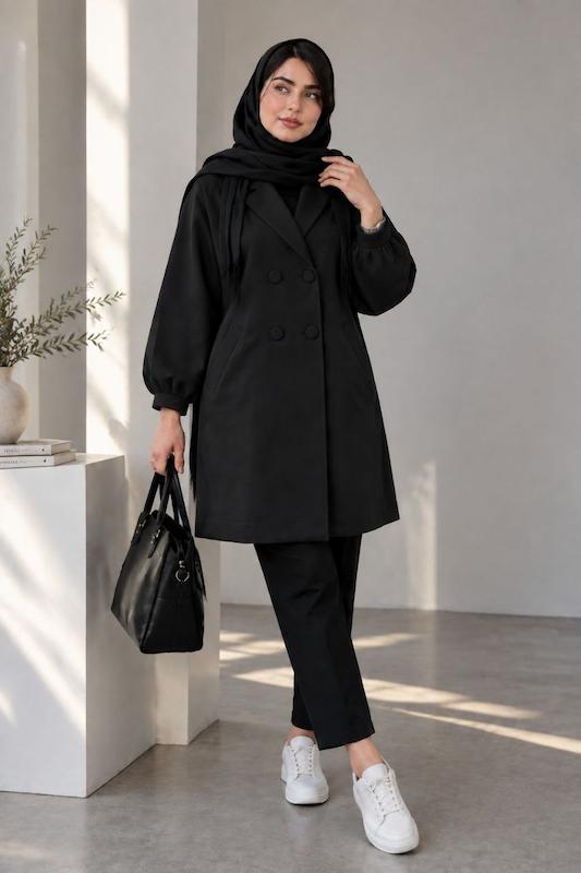 مانتو دانشجویی اداری زنانه مدل ژینا