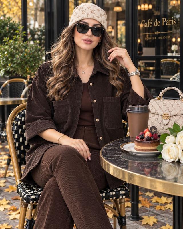 شومیز مانتویی بیستیک مخمل کبریتی مدل ژینا