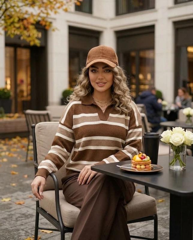 پلوشرت بافت زنانه مدل رایکا