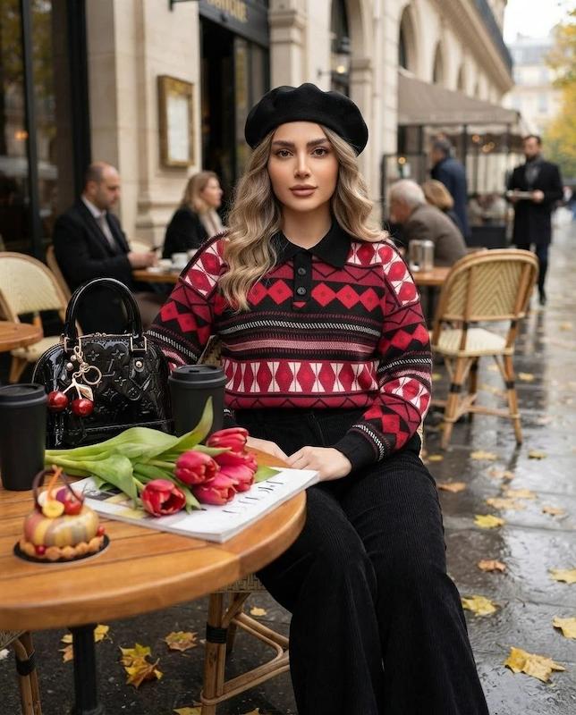 پلوشرت بافت زنانه مدل شاهکار