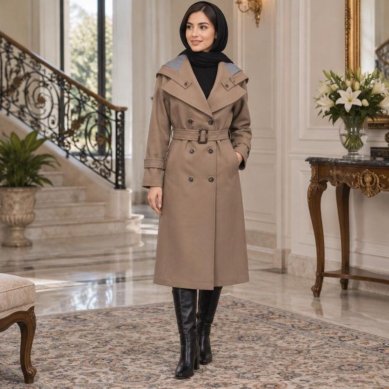 بارانی کلاهدار زنانه پرادا کد101