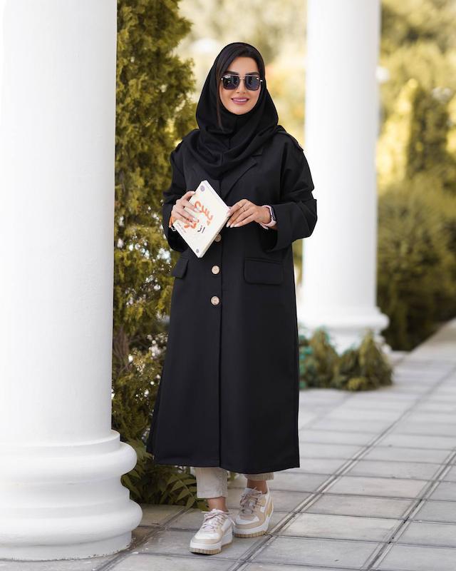 مانتو اداری دانشجویی پرشیا دکمه چوبی