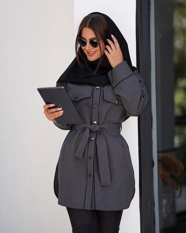 مانتو دانشجویی اداری دیپلمات کوتاه 